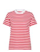 Dabra Stripe T-Shirt Tops T-shirts & Tops Short-sleeved Red Tamaris Apparel
