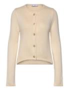 Striped Cardigan With Jewel Buttons Tops Knitwear Cardigans Beige Mango