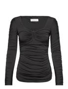 Elle Heart Shaped Jersey Top Tops T-shirts & Tops Long-sleeved Black Malina