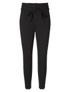 Vmeva Hw Loose Paperbag Pant Noos Bottoms Trousers Slim Fit Trousers Black Vero Moda