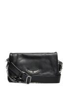 Rocky Grained Leather + Studs Designers Small Shoulder Bags-crossbody Bags Black Zadig & Voltaire