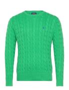 Cable-Knit Cotton Sweater Designers Knitwear Round Necks Green Polo Ralph Lauren