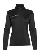 Progress Halfzip Ls Tee W Sport Sweatshirts & Hoodies Sweatshirts Black Craft