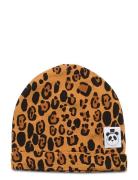 Basic Leopard Beanie Accessories Headwear Hats Beanie Beige Mini Rodini