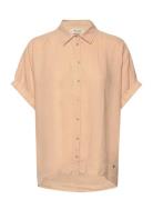 Aven Ss Linen Shirt Tops Shirts Short-sleeved Beige MOS MOSH