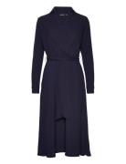 Long-Sleeve Georgette Midi Dress Designers Knee-length & Midi Navy Lauren Ralph Lauren