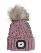 Hat W. Det. Light + Pompom Accessories Headwear Hats Beanie Purple Mikk-line