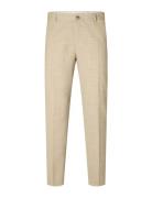 Slhslim-Oasis Linen Trs Noos Bottoms Trousers Formal Beige Selected Homme