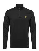 Tech 1/4 Zip Midlayer Sport T-Langærmet Skjorte Black Lyle & Scott Sport