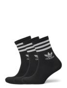 3 Stripes Crew Sock 3 Pair Pack Sport Socks Regular Socks Black Adidas Originals