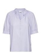 Shirt With Thin Stripes Tops Shirts Short-sleeved Blue Coster Copenhagen