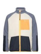 Teddy Polyester Zip Sweat - Grs/Veg Tops Sweatshirts & Hoodies Fleeces & Midlayers Cream Knowledge Cotton Apparel