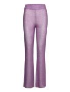 Sequin Knit Fitted Flared Pants Bottoms Trousers Flared Purple REMAIN Birger Christensen