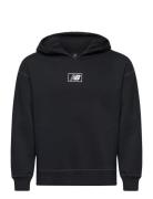 Nb Essentials Graphic Bb Fleece Hoodie Sport Sweatshirts & Hoodies Hoodies Black New Balance