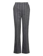 Ally - Cotton Blend Stripe Bottoms Trousers Flared Grey Day Birger Et Mikkelsen