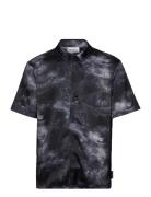 Printed Summer Shirt Short Sleeve Designers Shirts Short-sleeved Black HAN Kjøbenhavn