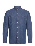 Work Denim Shirt Designers Shirts Casual Blue Timberland