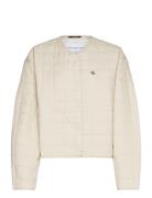 Short Quilted Jacket Outerwear Jackets Light-summer Jacket Cream Calvin Klein Jeans