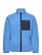 Teddy Fleece Zip Sweat - Grs/Vegan Tops Sweatshirts & Hoodies Fleeces & Midlayers Blue Knowledge Cotton Apparel