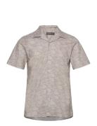 Printed Short Sleeve Shirt Designers Shirts Short-sleeved Beige Morris