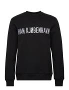 Logo Regular Crewneck Designers Sweatshirts & Hoodies Sweatshirts Black HAN Kjøbenhavn
