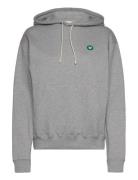 Jenn Hoodie Gots Tops Sweatshirts & Hoodies Hoodies Grey Double A By Wood Wood