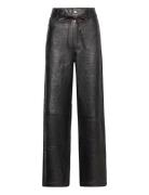 Sebas - Polished Leather Bottoms Trousers Leather Leggings-Bukser Black Day Birger Et Mikkelsen