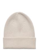 Knitted Beanie Basic Rib Accessories Headwear Hats Beanie Cream Lindex