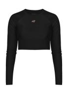 Shine Cropped Long Sleeve Sport T-shirts & Tops Long-sleeved Black Röhnisch