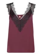 Belinga Tops Blouses Sleeveless Burgundy BOSS