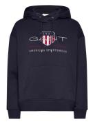 Rel Archive Shield Hoodie Tops Sweatshirts & Hoodies Hoodies Navy GANT