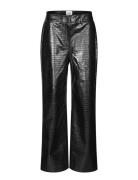 Amillia Trousers Bottoms Trousers Leather Leggings-Bukser Black Second Female