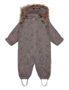 Snowsuit Aop Outerwear Coveralls Snow-ski Coveralls & Sets Khaki Green En Fant