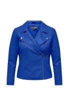 Carnewmelisa Faux Leather Biker Otw Outerwear Jackets Light-summer Jacket Blue ONLY Carmakoma