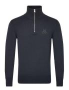 Pullover Long Sleeve Tops Knitwear Half Zip Jumpers Navy Marc O'Polo
