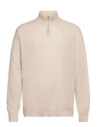 Eco Wool Halfdan Knit Tops Knitwear Half Zip Jumpers Cream Mads Nørgaard