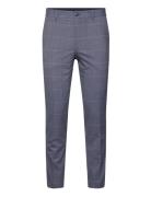 Slhslim-Liam Blue Check Trs Flex Bottoms Trousers Formal Blue Selected Homme