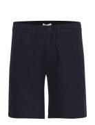 Cfrand 0113 Houndtooth Linen Shorts Bottoms Shorts Casual Navy Casual Friday