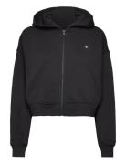 Ck Embro Badge Zip-Through Tops Sweatshirts & Hoodies Hoodies Black Calvin Klein Jeans