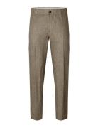Slhregular-Will Linen Trs Noos Bottoms Trousers Formal Brown Selected Homme