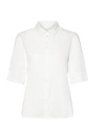 Emmalenapw Sh Tops Shirts Short-sleeved White Part Two
