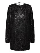 Sequins Low Back Dress Designers Short Dress Black ROTATE Birger Christensen