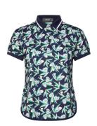 Tailored Fit Floral Polo Shirt Sport T-shirts & Tops Polos Navy Ralph Lauren Golf