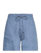 Linen Tassel-Drawcord Short Bottoms Shorts Casual Shorts Blue Lauren Ralph Lauren