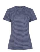 Striped Slub Jersey Pocket Tee Tops Shirts Short-sleeved Navy Lauren Ralph Lauren