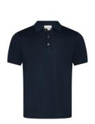 Bs Ernst Regular Fit Polo Shirt Tops Knitwear Short Sleeve Knitted Polos Navy Bruun & Stengade