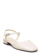 Patent Leather-Effect Slingback Shoes Shoes Heels Pumps Sling Backs Cream Mango