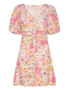 Linen Rouching Dress Designers Short Dress Multi/patterned By Ti Mo