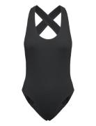 Nike Elevated Essential Pucker Crossback Piece Sport Swimsuits Black NIKE SWIM