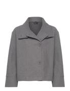 Short Felt Jacket Outerwear Jackets Light-summer Jacket Grey Gina Tricot